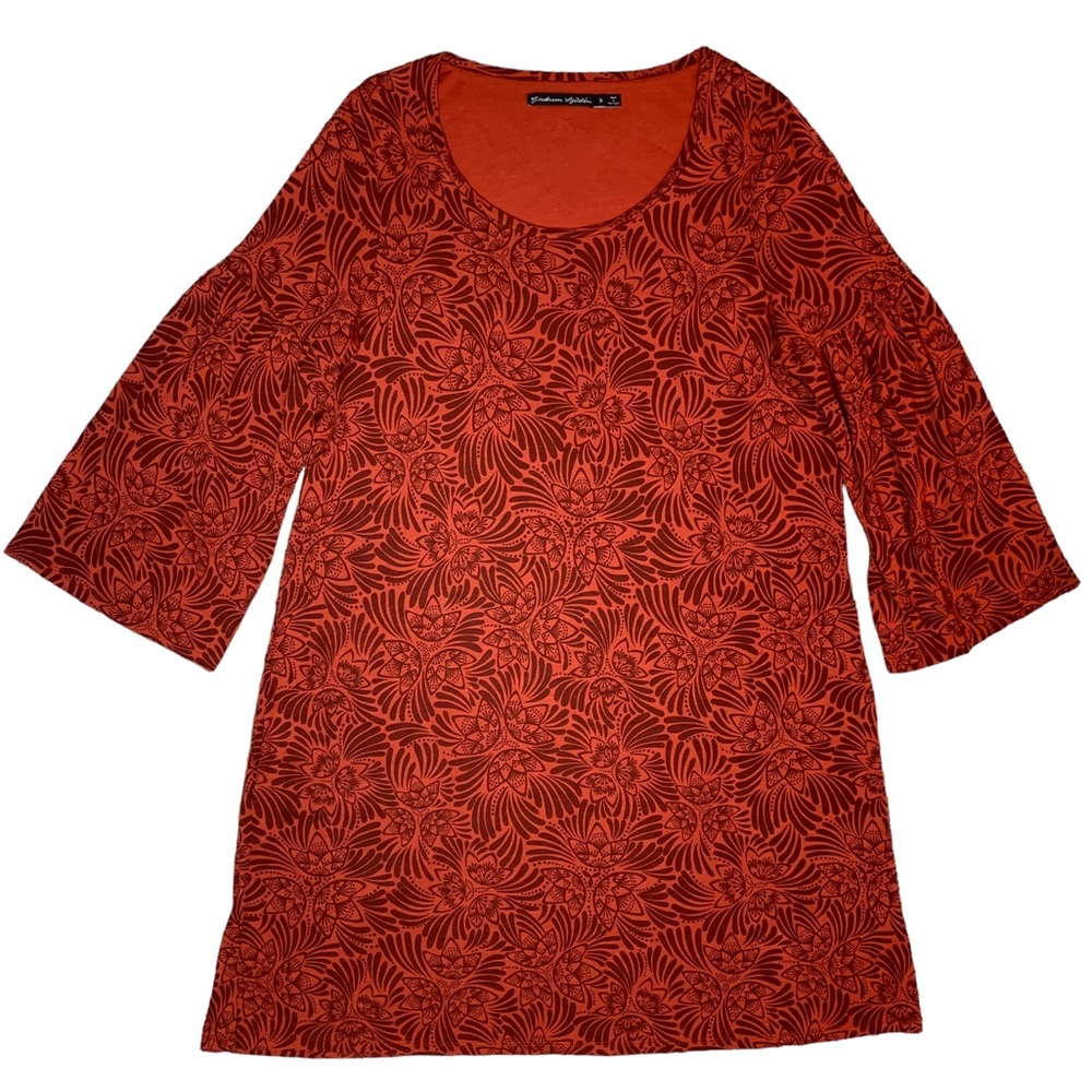 Gudrun Sjoden Red Floral Printed Tunic Dress